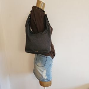 GUCCI Denim Web Hobo Bag